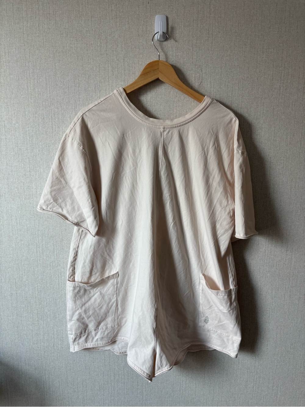 Free People Soft Cream Romper with Front Pockets